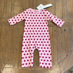 Bob & blossom pink heart romper nwt